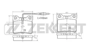 BRAKE PAD SET, DISC BRAKE FOR MERCEDES-BENZ ZEKKERT BS-2890 - Picture 1 of 7