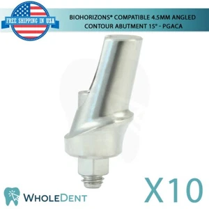 10 pilares de contorno en ángulo compatibles con BioHorizons® 4,5 mm 15° titanio dental - Imagen 1 de 5