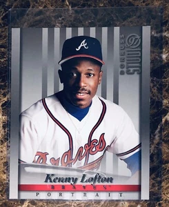 1997 Donruss Studio Portrait Kenny Lofton Atlanta Braves #17 & Card Sleeve MLB - Picture 1 of 3