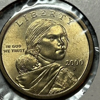 2000 p Sacagawea águila herida hermosa huelga brillo grandes monedas de coleccionistas Foto 1 de 4
