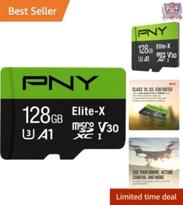 128GB microSDXC Flash Memory Card Class 10 U3 V30 for 4K UHD Recording - Picture 1 of 10