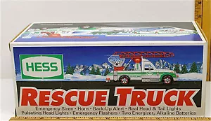 1994 Hess Rescue Toy Truck Amerada Light Sound No Battery New In Original Box - Picture 1 of 5