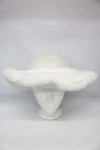 SHOWROOM NEW WHITE MINK FUR COWBOY STYLE HAT MEN MAN WOMEN WOMAN SIZE ALL - Picture 1 of 8