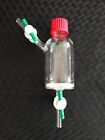 CHEMGLASS 100mL M Frit Glass Solid Phase Peptide Synthesis Vessel GL25 PTFE Stpk