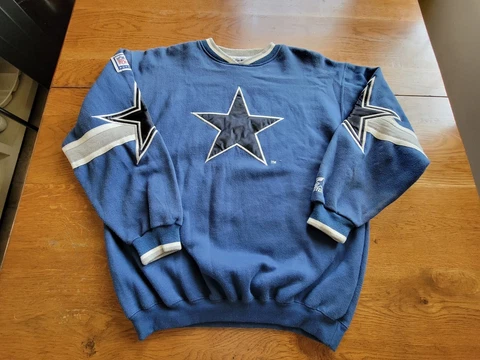 Vintage - PRO LINE By Starter - Dallas Cowboys - V Neck Sweatshirt - Men's XL Cover