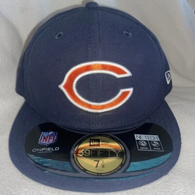 CHICAGO BEAR шляпа NEW ERA NFL на поле 59FIF резинке Flatbill крышка 7 1/8 - Изображение 1 из 4