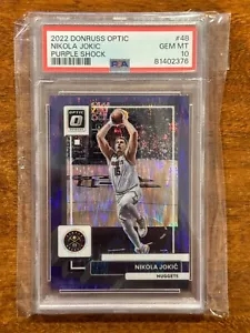 2022 Donruss Optic Nikola Jokic PURPLE SHOCK #49 PSA 10 Gem! Pop. 2! MVP - Picture 1 of 3