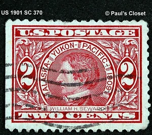 US 1909 SC 370 ALASKA-YUKON-PACIFIC EXPO -SEWARD 2¢ CARMINE UNG P12 F/VF - Picture 1 of 2