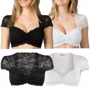Stockerpoint Dirndlbluse Jasmin Spitze Herzausschnitt Spitzenbluse Dirndl Bluse - Bild 1 von 11