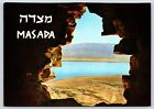 Izrael Masada Widok w kierunku Morza Martwego Vintage Pocztówka Kontynentalna