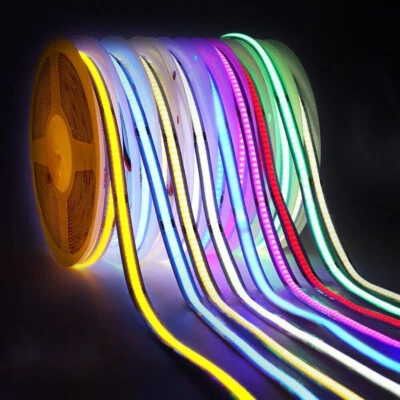 1m-5m DC 12V COB LED Strip Lights High Density Flexible LED Tape for Room Car - Image 1 of 4
