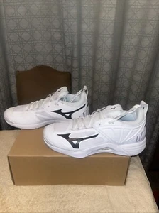 New Mizuno Women's Wave Momentum 2 White Black Volleyball Shoes V1GC211210 Sz 11 - Picture 1 of 5