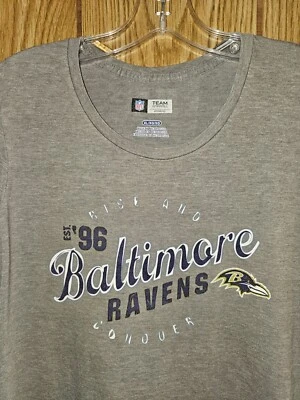 Camiseta Baltimore Ravens Retro Throwback XL Mujer Gris Gráfico Logo NFL Foto 1 de 4