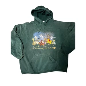 Vintage Disney Store Winnie the Pooh fall halloween embroidered hoodie size med - Picture 1 of 9