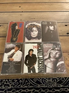 Michael Jackson 6 cassette LOT  Thriller Bad Janet Design Decade Control Rhythm - Picture 1 of 5