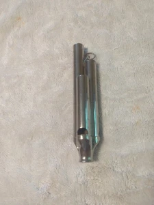 Fischietto Segnalazione Conduttore Treno 6" 3 Barili Vintage Tedesco Germania Cromato - Foto 1 di 8