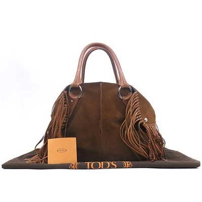 Tod's Brown suede leather tassel tote - Image 1 of 4