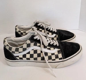 VANS Checkered Old Skool Black & White Shoes Men Size 9.5 Women Size 11 508731 - Picture 1 of 5