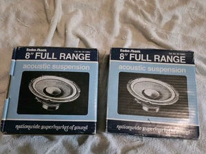 2 NOS Realistic Radio Shack 8" Full Range Speaker #40-1286C Dual Cone - Picture 1 of 5