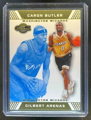 2007-08 Topps Co-Signers Gilbert Arenas Caron Butler Gold Blue #/89 Wizards - Image 1 of 2