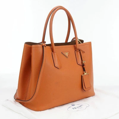 Сумка-тоут PRADA 2WAY сафьяновая кожа оранжевая - Изображение 1 из 4