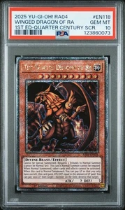 Yugioh PSA 10 2025 The Winged Dragon of Ra RA04-EN118 QCR 1st Edition - Picture 1 of 3