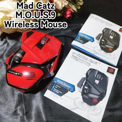 Mad Catz M.O.U.S.9 Wireless Gaming Mouse Red&Black Used/Tested - Image 1 of 4