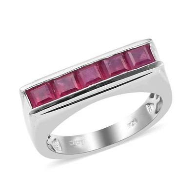 ПОТРЯСАЮЩИЙ!!  Мужское кольцо премиум-класса с ниассовым рубином (FF) 2,60 карата с платиновым покрытием размер 12 - Изображение 1 из 4