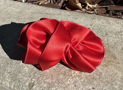 Vintage Red Bow Hair Clip Handmade In France - Image 1 of 4