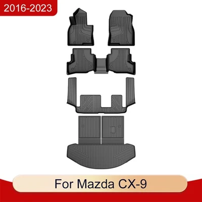 Accessories Car TPE Floor Mats and Cargo Liners For Mazda CX-9 7-Seats 2016-2023 - Image 1 of 4