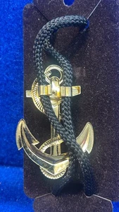 NUEVO NOS, Collar Corbata Bolo Ancla Barco Velero Tono Dorado Marina Náutica USN - Imagen 1 de 9
