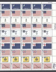 1968 US Scott 1345-54, 6 cent, Historic Flags, Sheet of 50 MNH - Picture 1 of 1