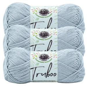 (3 Pack) Lion Brand Yarn 837-149B Truboo Yarn, Silver - Picture 1 of 5
