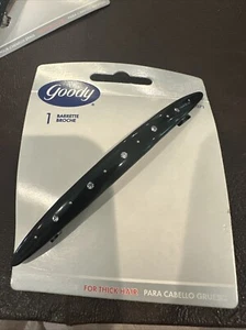 Goody Hair Barrette Black Gold Dots W/ Bling Thick Hair 2002 Model 42071 Taiwan - Picture 1 of 5