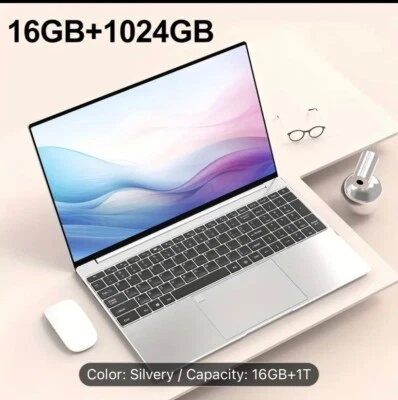 2025 15.6-Inch Large-Screen Laptop with 16GB RAM, 1TB SSD, Intel 12th Gen N95, W - Image 1 of 4