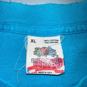 Fruit Of The Loom 90s VTG T Shirt Blank Lot Blue XL Cool Used Single Stitch Worn - Picture 1 of 8