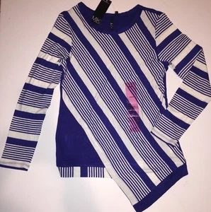 NEU MIK Gypsy Small S Tunika Top asymmetrischer Saum kobaltweiß Bluse neu mit Etikett $ 58 Boho - Bild 1 von 5