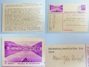 Schriftstellerin Martha Niggli: Sign Postcard Aarburg 1941 An Feuilleton - Picture 1 of 5