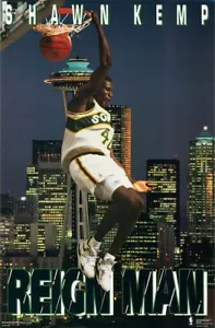 Shawn Kemp Reign man seattle sonics poster Vintage Reproduction METAL SIGN - Picture 1 of 1