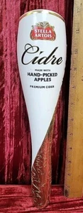 USED STELLA ARTOIS CIDRE APPLES Beer Tap Draft Heavy Handle Bar Pub GOLD TRIM - Picture 1 of 13