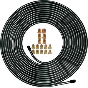 Kit Tubi Linea Freno Muhize 3/16 - Aggiornato 25 Ft. di Acciaio Flessibile Rivestito Pvf - Foto 1 di 9