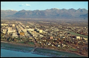BIRD'S EYE VIEW - ANCHORAGE, ALASKA POSTCARD - Picture 1 of 1