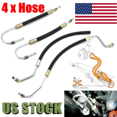 4 x Power Steering Hose For 1963-1979 Corvette Chevy Small Block C2 C3 327 350 - Image 1 of 4