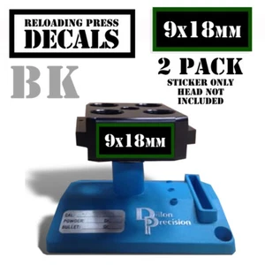 9x18mm Reloading Press Decals Ammo Labels Sticker 2 Pack BLK/GRN 1.95" x .87" - Picture 1 of 1