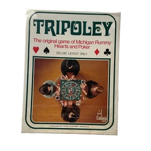 Vintage 1969 Tripoley Deluxe Layout Only Cadaco Edition No. 111 Rummy Poker Game - Picture 1 of 7