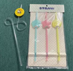 Set paglia Hello Kitty Sanrio 1976 vintage mai usate - Foto 1 di 11