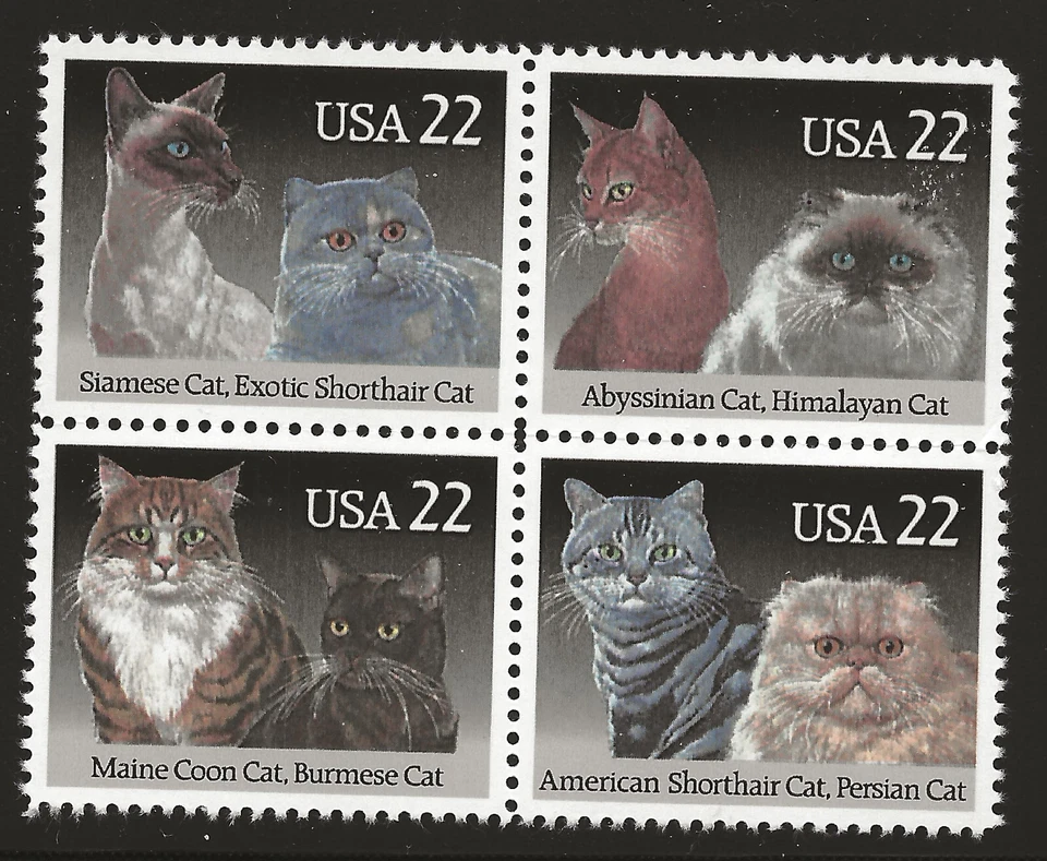 US Scott #2372-75, Block of 4 1988 Cats 22c VF MNH - Image 1 of 1