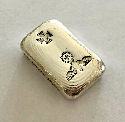  1871  Style Iron Cross German Eagle 50g SILVER Hand Poured Bar 999. NOT NAZI!! • 64.29€