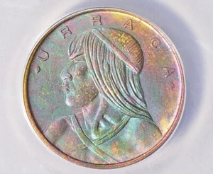 1962 ANACS MS64 RB Monster Rainbow Toned Panama Cent Un Centesimo PQ Eye Appeal - Picture 1 of 5