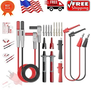 Versatile Multimeter Testing Kit: Alligator Clips, Replaceable Probes Included - Picture 1 of 9